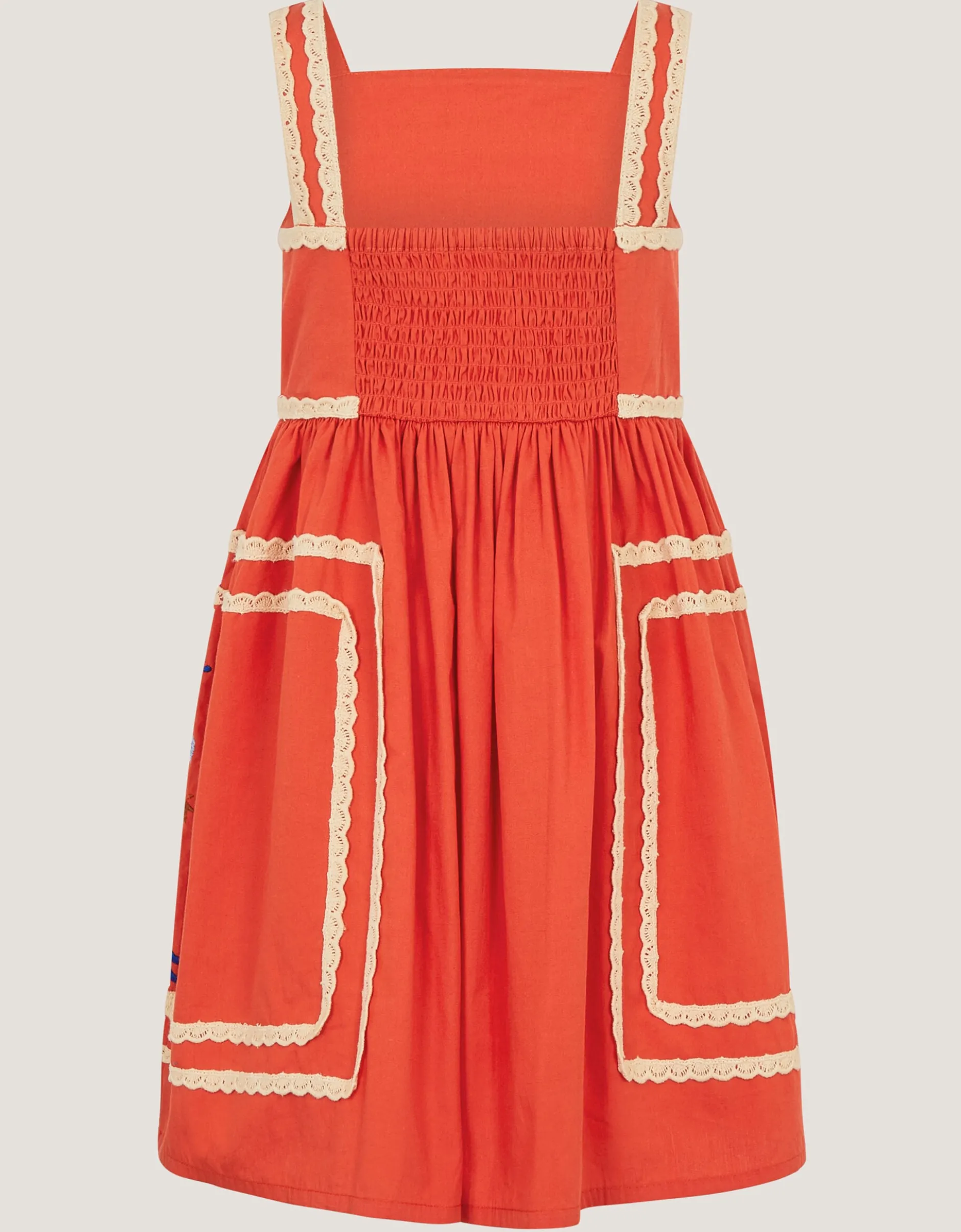 Monsoon x Charlie Taylor Palm Embroidered Dress Orange