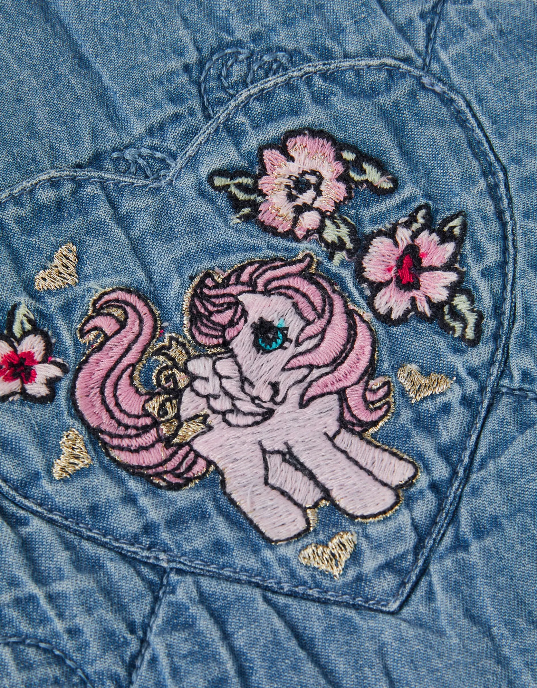 Monsoon x My Little Pony Chambray Quilted Waistcoat Blue