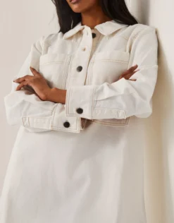 Nara Denim Tunic Shirt Dress Natural