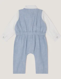Newborn Arlo Waistcoat Romper Blue