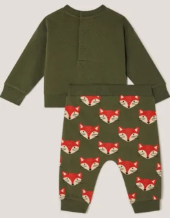 Newborn Fox Jumper & Leggings Set Green