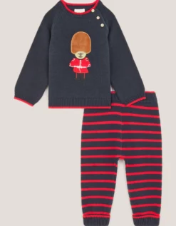 Newborn London Bear Jumper & Joggers Set Blue