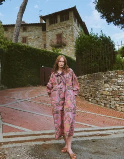 One Hundred Stars Giant Kantha Pussybow Midi Dress