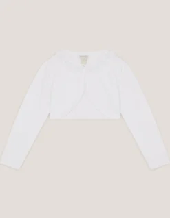 Ottilie Appliqué Rose Cardigan White