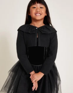Oversized Collar Cardigan Black