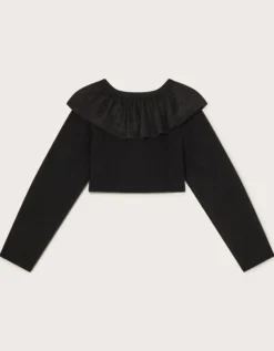 Oversized Collar Cardigan Black