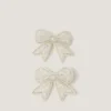 2-Pack Bead Bow Hair Clips