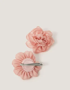 2-Pack Bridesmaid Flower Hair Clips Pink