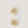 2-Pack Diamanté Flower Hair Clips