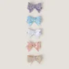 5-Pack Glitter Bow Hair Clips
