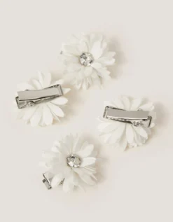 4-Pack Mini Jewel Flower Hair Clips