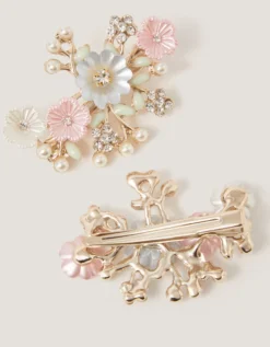 2-Pack Pearly Flower Hair Clips