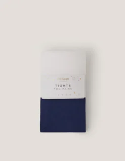 2-Pack Plain Tights Blue