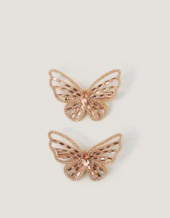2-Pack Rhinestone Butterfly Hair Clips