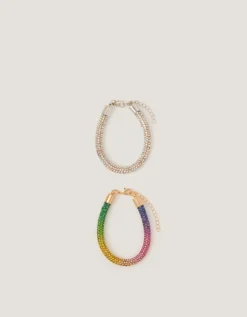 2-Pack Rhinestone Tube Bracelets