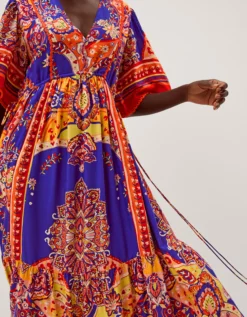 Padma Printed Midi Dress Blue