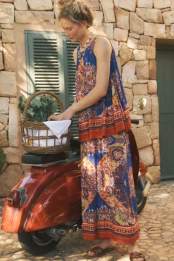 Padma Printed Palazzo Trousers Blue