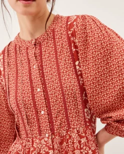 Palmer Floral Jersey Midi Dress Red
