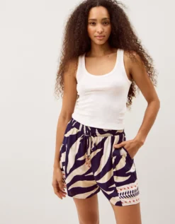 Paloma Print Shorts Blue