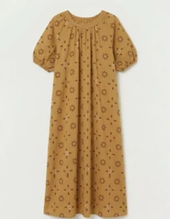 Par & Escala Romance Backless Print Maxi Dress Camel