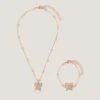 Pearl Butterfly Necklace & Bracelet Set