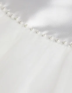 Pearl Embellished Bow Dress Ivory