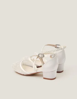 Pearly Criss Cross Heels Ivory