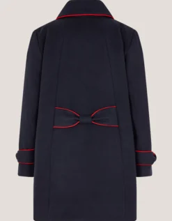 Piped Bow Coat Blue