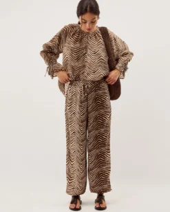 Pippa Animal Print Harem Trousers Green