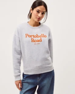 Portobello Road Slogan Sweatshirt Grey