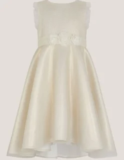 Principesa Appliqué Rose Sparkle Dress Gold
