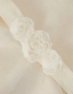 Principesa Appliqué Rose Sparkle Dress Gold