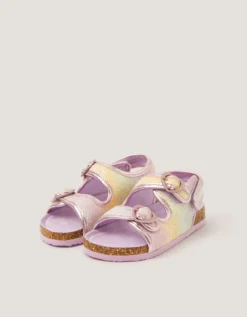 Rainbow Heart Buckle Sandals Multi