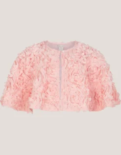 Rose Appliqué Cape Pink