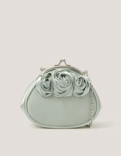 Rose Satin Clip Frame Bag