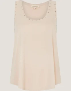 Sabia Stud Jersey Cami Top Natural