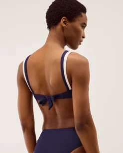 Sabrina Two Tone Bikini Top Blue