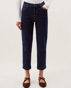Safaia Straight Cropped Jeans Blue