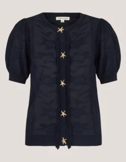 Sam Starfish Button Cardigan Blue