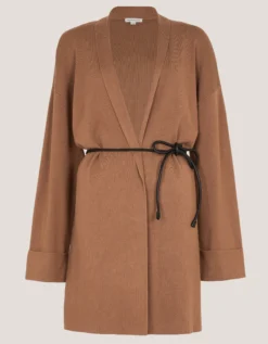 Saskia Tie Front Cardigan Camel
