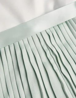 Satin Pleated Jumpsuit Green
