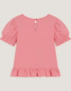 Sequin Butterfly Cotton T-Shirt Pink