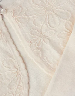 Sequin Flower Embellished Cardigan White