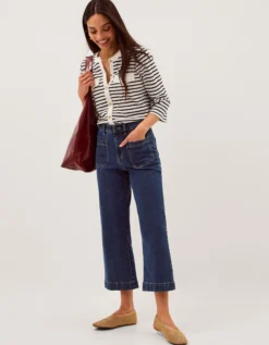 Shania Stripe Jersey Buttondown Top Ivory