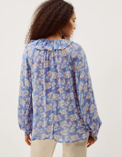 Sian Floral Print Blouse Blue
