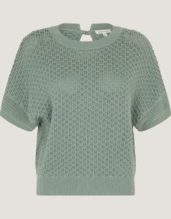 Siara Short Sleeve Knit Jumper Green