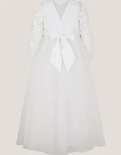 Sienna Floral Embroidered Communion Dress White