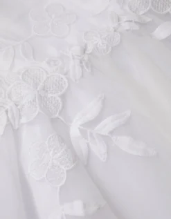Sienna Floral Embroidered Communion Dress White