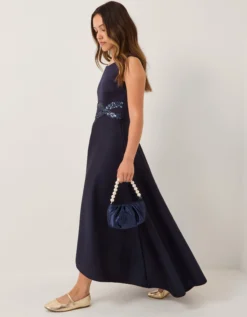 Sleeveless Sequin Prom Dress Blue