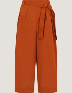 Sofia Cropped Wide Leg Trousers Orange
